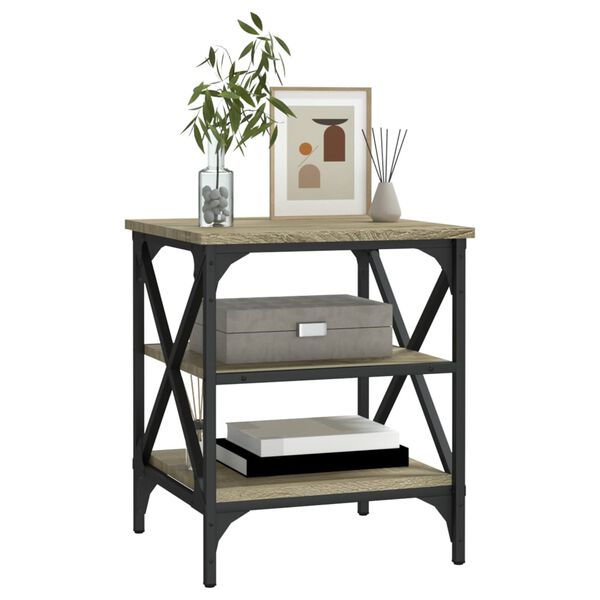 vidaXL Table d'appoint Ch&ecirc;ne sonoma 40x42x50 cm Bois d'ing&eacute;nierie