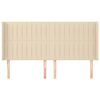 vidaXL T&ecirc;te de lit avec oreilles Cr&egrave;me 183x16x118/128 cm Tissu
