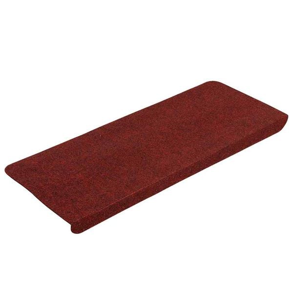 vidaXL Tapis d'escalier autocollants 15 pcs 65x24,5x3,5 cm Rouge