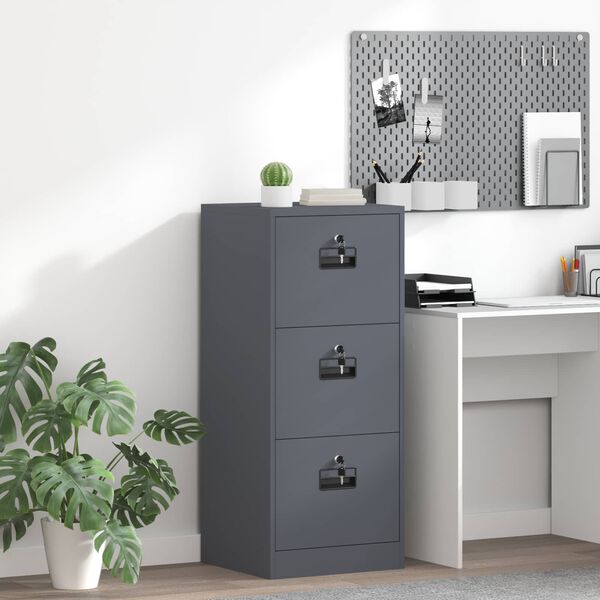 vidaXL Cabinet de Dossier avec tiroir Anthracite 45,5 x 42 x 106,5 cm