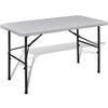 vidaXL Table de jardin pliable 122 cm blanche en HDPE