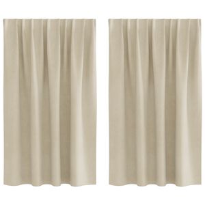vidaXL Rideaux occultants 2 pc Cr&egrave;me 140 x 140 cm Velours