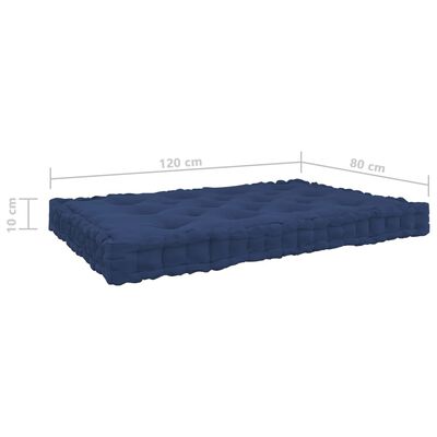 vidaXL Coussins de plancher de palette 3 pcs Bleu marine clair Coton