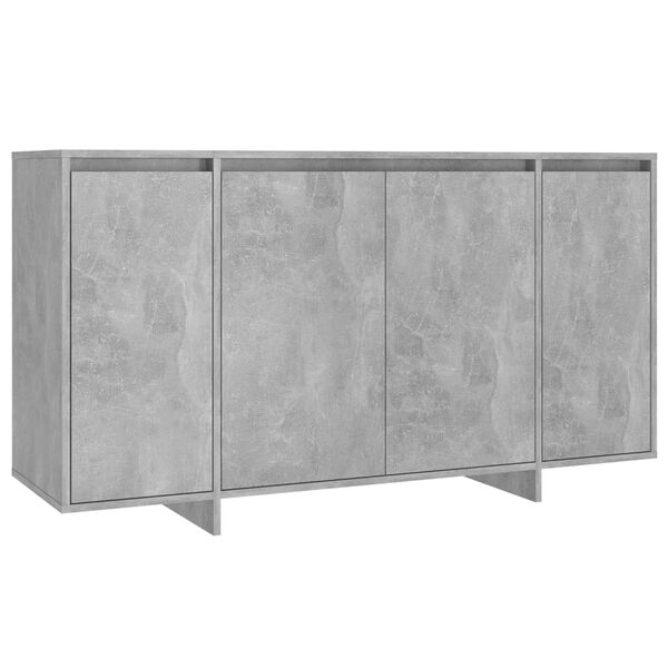 vidaXL Buffet gris béton 135x41x75 cm bois d'ingénierie