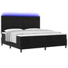 vidaXL Lit &agrave; ressort LED avec matelas Noir 200 x 200 cm tissu