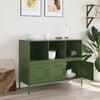 vidaXL Buffet vert olive 100,5x39x79 cm acier