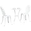 vidaXL Ensemble bistro de jardin 3 pcs Blanc Aluminium