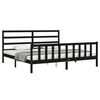 vidaXL Cadre de lit sans matelas noir 200x200 cm bois massif de pin