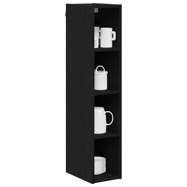 vidaXL Armoire suspendue avec stockage Ch&ecirc;ne noir 20 x 29,5 x 100 cm