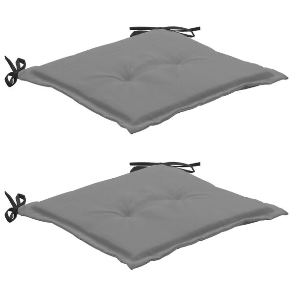 vidaXL Coussins de chaise de jardin lot de 2 Noir et gris 50x50x3 cm
