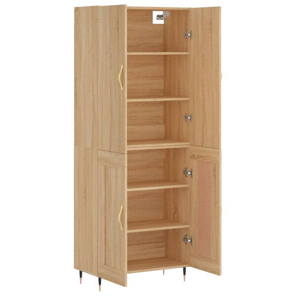 vidaXL Buffet haut Ch&ecirc;ne sonoma 69,5x34x180 cm Bois d'ing&eacute;nierie