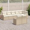 vidaXL Ensemble de canap&eacute; de jardin 8 pcs Beige et blanc polyrotin
