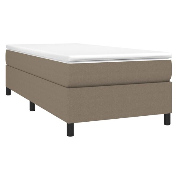 vidaXL Sommier &agrave; lattes de lit avec matelas Taupe 90x200 cm Tissu