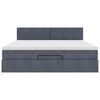 VidaXL Cadre de lit ottoman avec matelas gris fonc&eacute; 160x200 cm velours