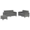 vidaXL Ensemble de canap&eacute;s 3 pcs coussins gris fonc&eacute; tissu microfibre