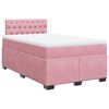 vidaXL Sommier &agrave; lattes de lit avec matelas rose 120x190 cm velours