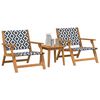 vidaXL Chaises de jardin avec table 3 pcs Noir et Blanc