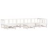 vidaXL Salon de jardin 8 pcs Blanc Bois de pin massif