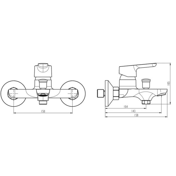 SCH&Uuml;TTE Mitigeur de douche salle de bain VICO Chrome 105 mm
