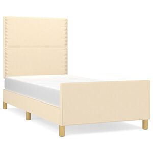 vidaXL Cadre de lit sans matelas cr&egrave;me 90x190 cm tissu