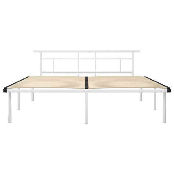 vidaXL Cadre de lit sans matelas blanc m&eacute;tal 180x200 cm