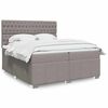 vidaXL Sommier &agrave; lattes de lit avec matelas Taupe 200x200 cm Tissu