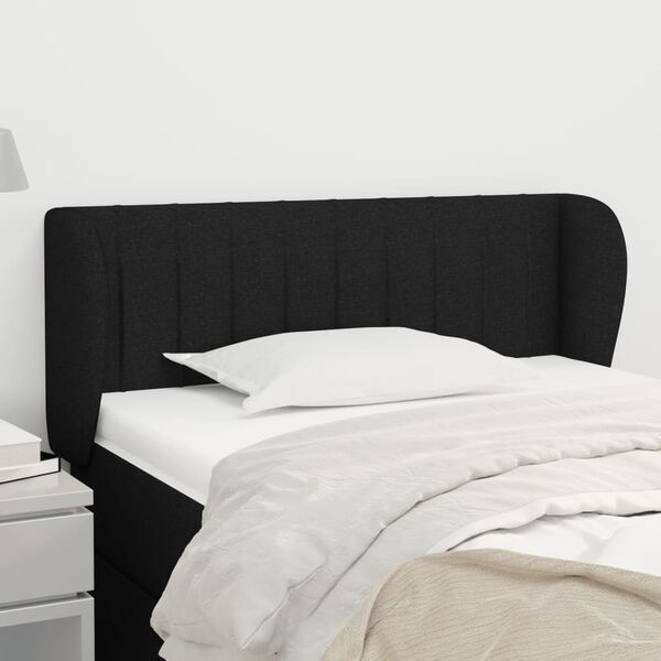 vidaXL Tête de lit avec oreilles Noir 103x23x78/88 cm Tissu