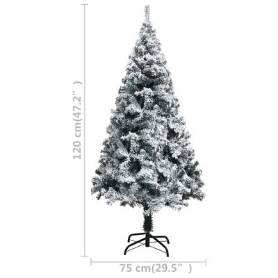vidaXL Sapin de Noël artificiel à flocons de neige Vert 120 cm PVC