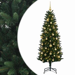 vidaXL Arbre de No&euml;l Artificiel avec Boule 120 cm 150 LED Blanc chaud
