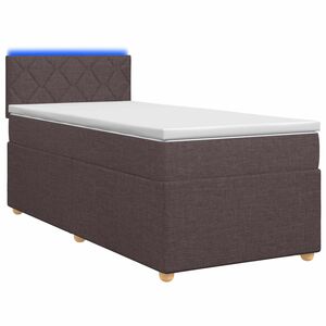 vidaXL Lit boxspring avec matelas Marron fonc&eacute; 90 x 200 cm Tissu