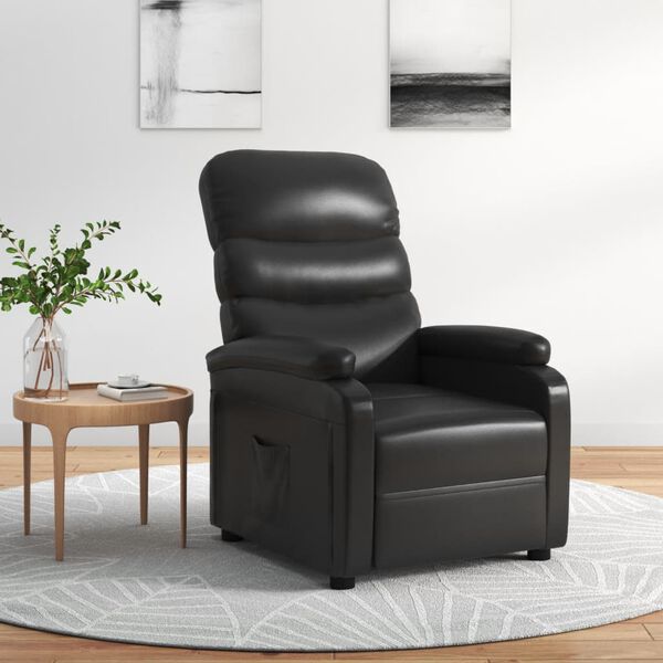 vidaXL Fauteuil inclinable Noir Similicuir