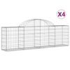 vidaXL Paniers &agrave; gabions arqu&eacute;s 4 pcs 200x30x60/80 cm Fer galvanis&eacute;