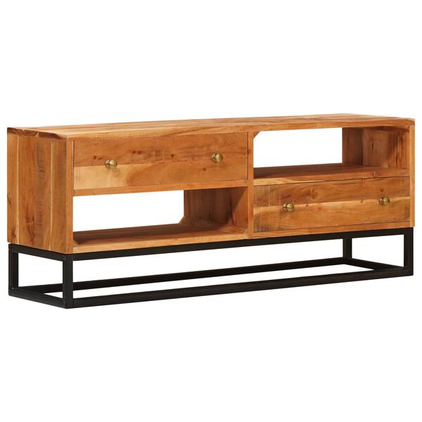 vidaXL Meuble TV Naturel 110 x 30 x 44 cm Bois d'Acacia Massif