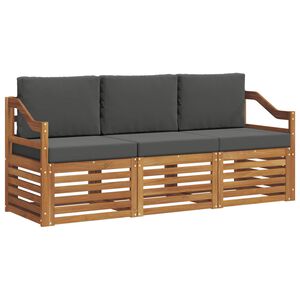 vidaXL Ensembles de canap&eacute;s avec coussin 3 pcs Naturel et Anthracite