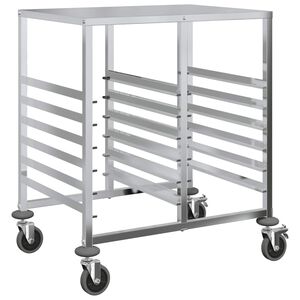 vidaXL Chariot &agrave; plateaux 12 bacs GN 75x55x87 cm acier inoxydable