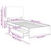 vidaXL Lit de Rangement avec tiroir Noir 75 x 190 cm Bois d'ing&eacute;nierie