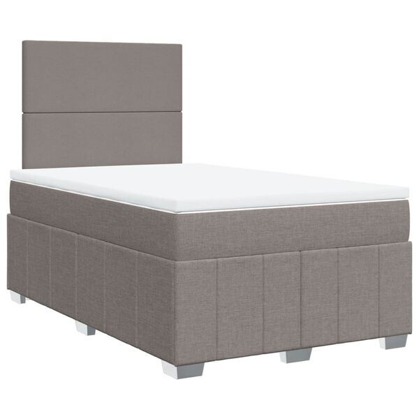 vidaXL Sommier &agrave; lattes de lit avec matelas taupe 120x190 cm tissu