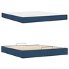 vidaXL Cadre de lit avec matelas avec matelas 2 pcs Bleu tissu