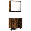 vidaXL Ensemble de meubles de salle de bain 2 pcs Ch&ecirc;ne fum&eacute;