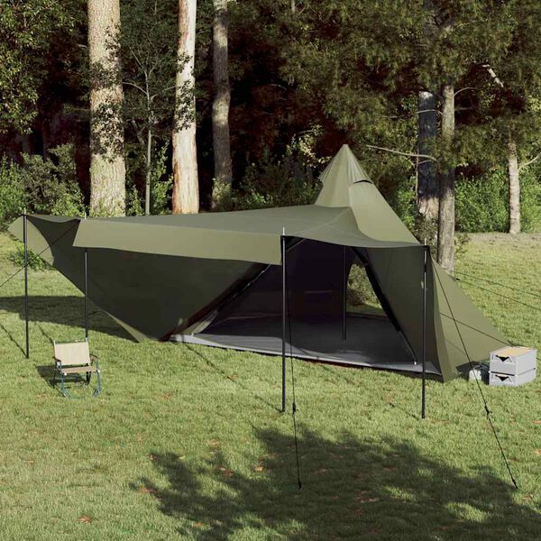 vidaXL Tente familiale tipi 8 personnes vert olive imperm&eacute;able