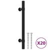 vidaXL Poign&eacute;es d'armoire 20 pcs noir 128 mm acier inoxydable