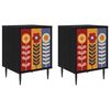 vidaXL Table de chevet ESSEN 2 pc Ch&ecirc;ne noir 36 x 33 x 51 cm