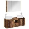 vidaXL Ensemble d'armoire de salle de bain 4 pcs Bois ancien