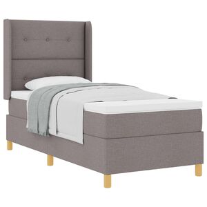 vidaXL Lit &agrave; ressorts avec t&ecirc;te de lit Taupe 80 x 200 cm tissu
