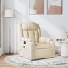 vidaXL Fauteuil de massage inclinable Cr&egrave;me Tissu