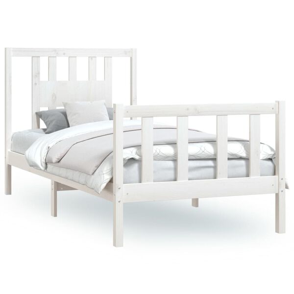 vidaXL Cadre de lit sans matelas blanc bois de pin massif 100x200 cm