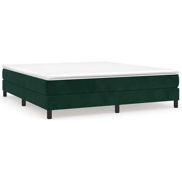 vidaXL Sommier &agrave; lattes de lit et matelas Vert fonc&eacute; 180x200cm Velours