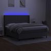 vidaXL Sommier &agrave; lattes de lit matelas LED Gris fonc&eacute; 160x200 cm Tissu