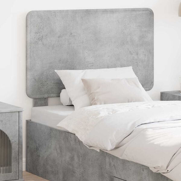 vidaXL T&ecirc;te de lit avec t&ecirc;te de lit Gris b&eacute;ton 75 cm Bois d'ing&eacute;nierie