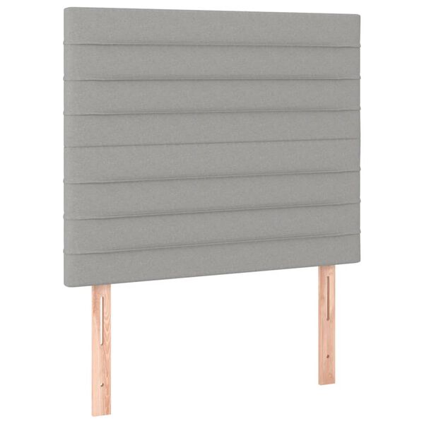 vidaXL T&ecirc;te de lit &agrave; LED Gris clair 80x5x118/128 cm Tissu